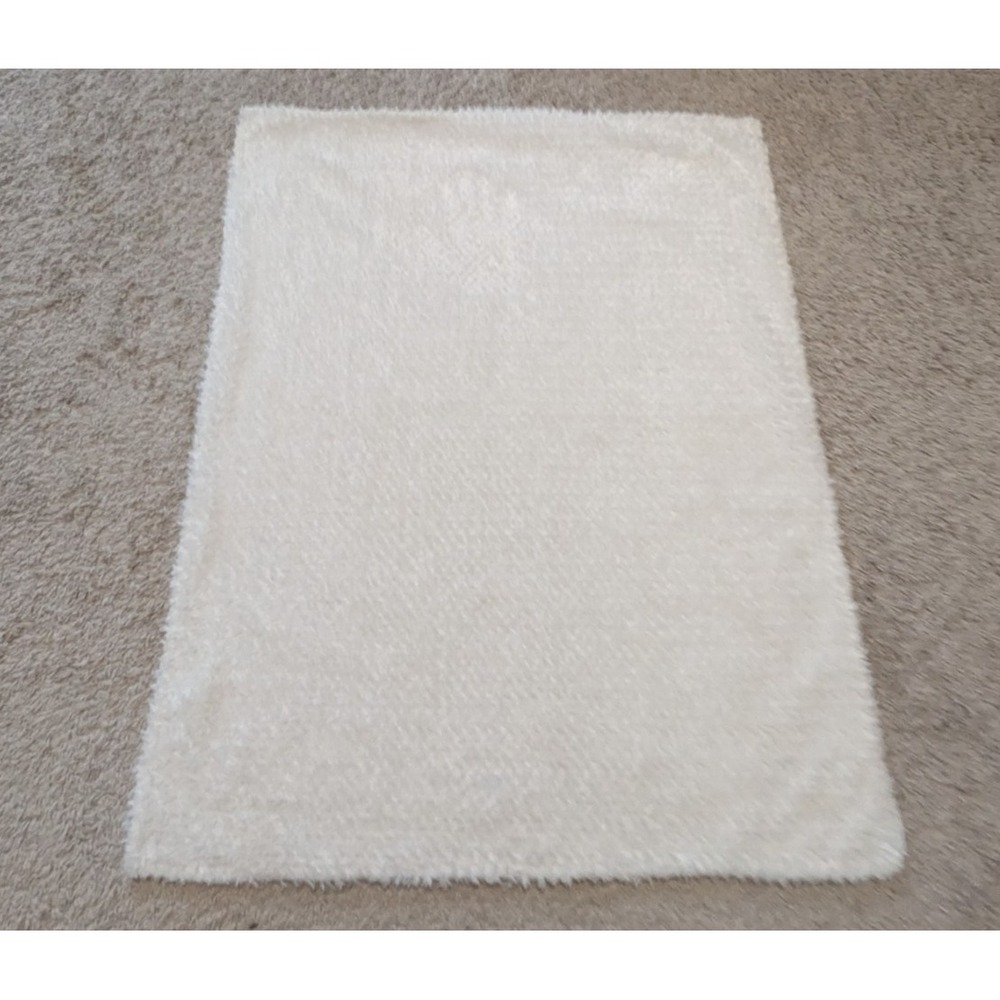 By Anthropologie Baby Blanket Soft Sherpa Minky 36" x 29" Lovey Security Cream - Picture 4 of 8